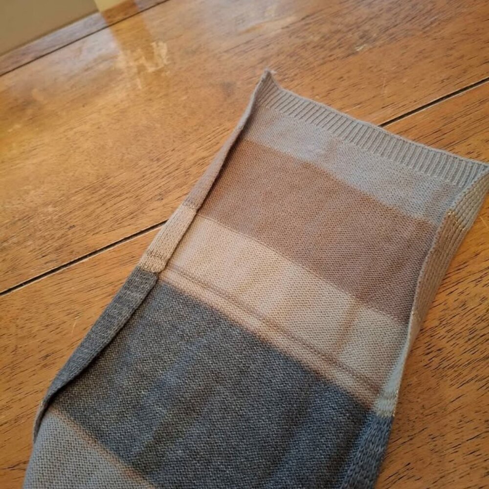 Calvin Klein Color Block Blue Scarf - Picture 3 of 3